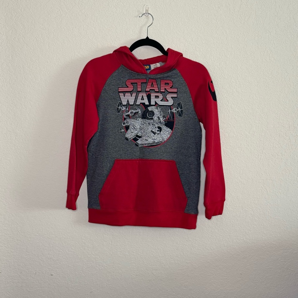 Star Wars Millennium Falcon Tie Fighter Kid’s Hoodie Sweatshirt Top Size L 14/16